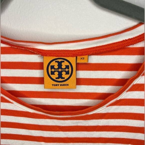 Tory Burch Multi Color Striped Long Sleeve Tee - Picture 2 of 6